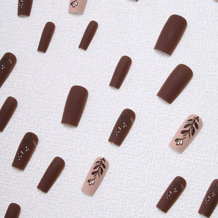 Elegant Floral Matte Press-On Nails Kalsten