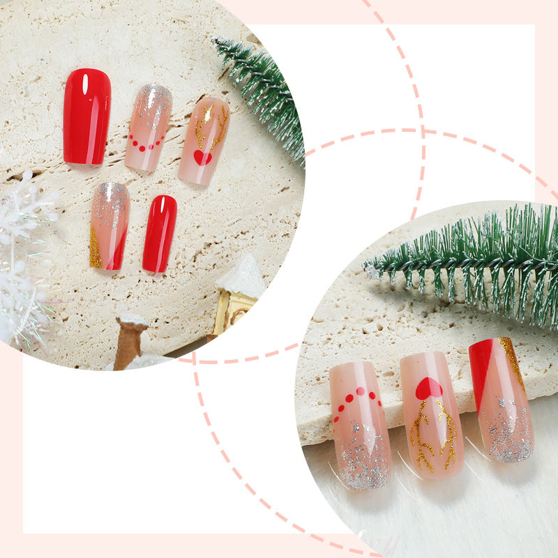 Creative nail art set with romantic heart and glitter elements Kalsten