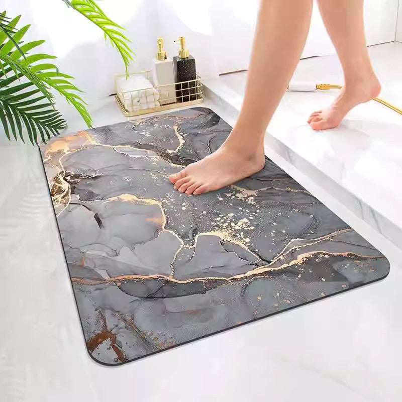 Luxurious Marble-Design Bath Mat