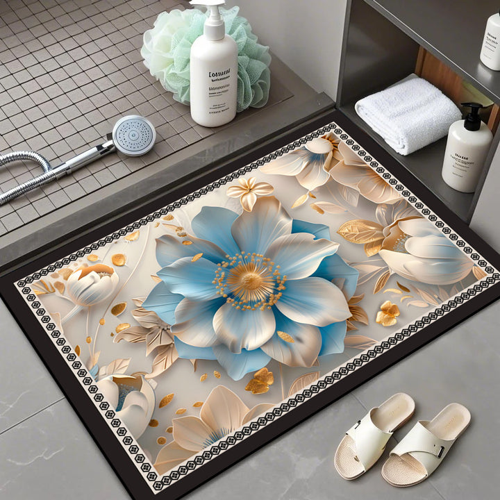 Floral Patterned Comfort Bath Mat Kalsten