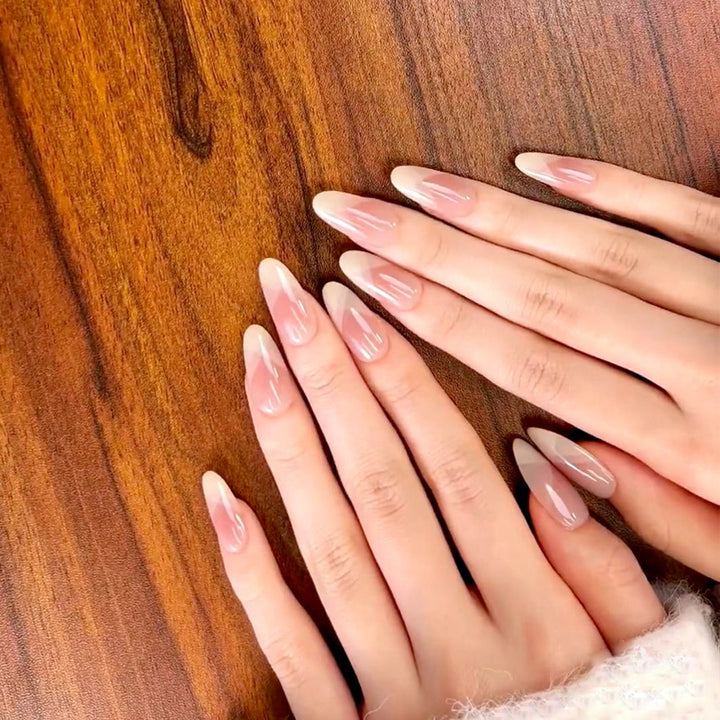 Elegant Press-On Nail Tips with Gold Accents Kalsten