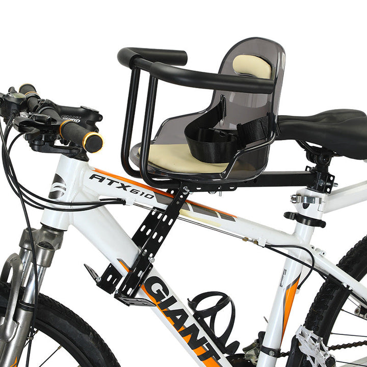 toddler front bicycle seat with adjustable universal mounting bracket and padded safety harness Kalsten
