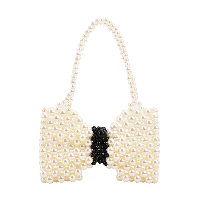 Pearled Bow Motif Evening Handbag