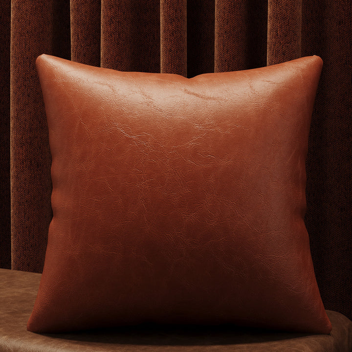 Decorative Faux Leather Throw Pillow