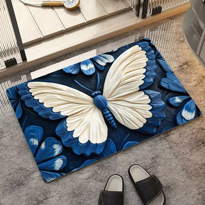 Artistic Butterfly Design Floor Mat