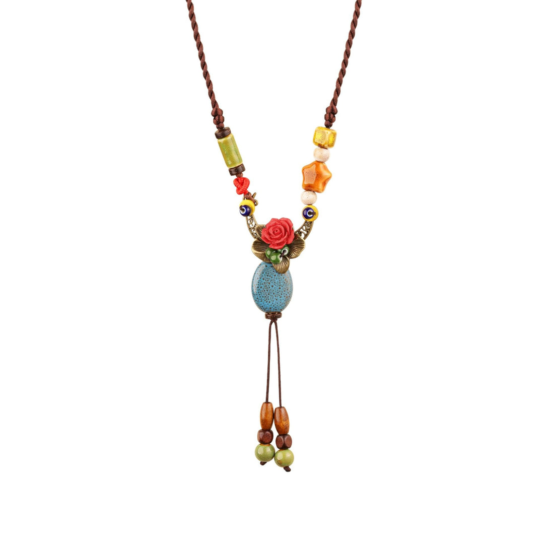 Bohemian Moon and Star Pendant Necklace Kalsten