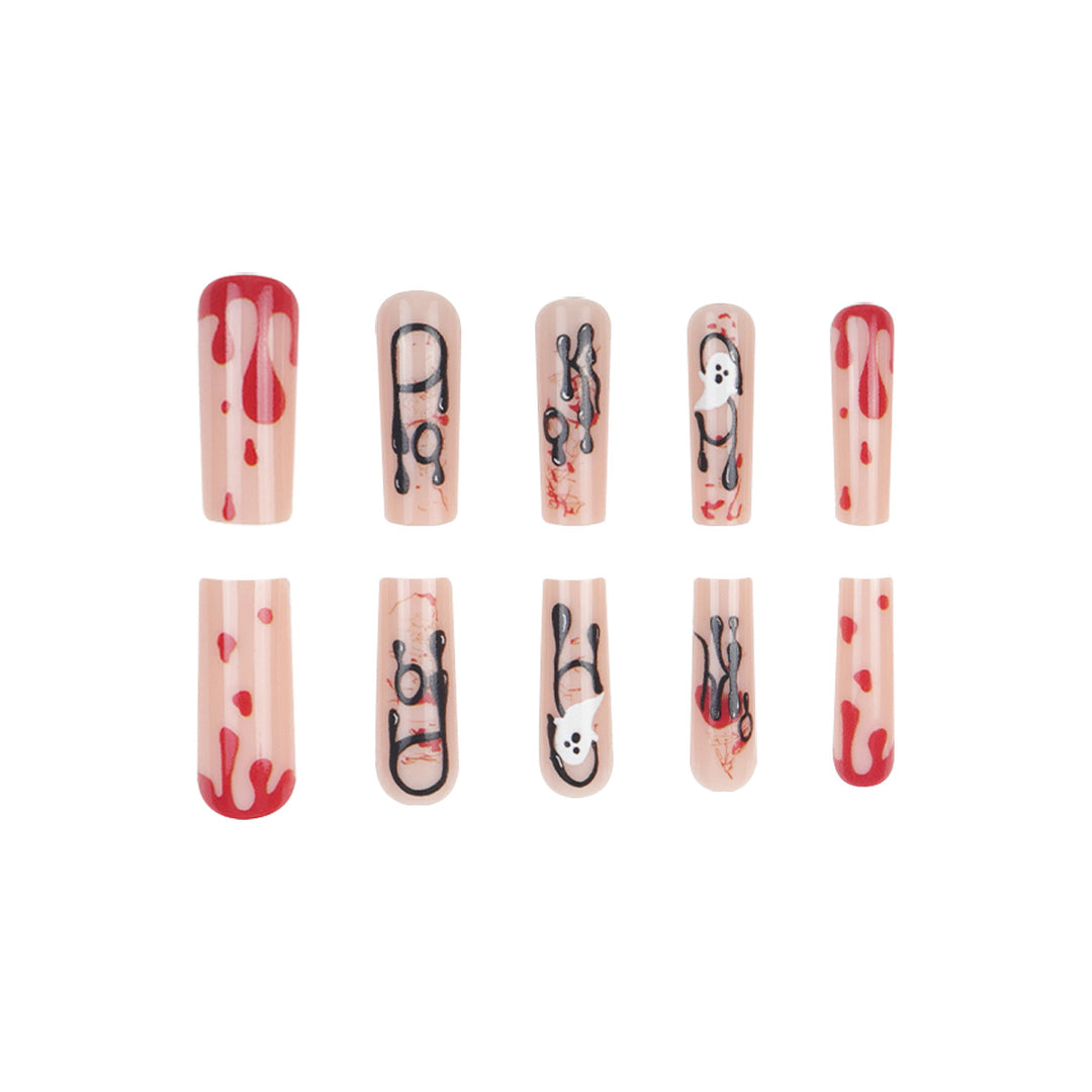 Artistic Halloween-Themed Press-On Nails Kalsten