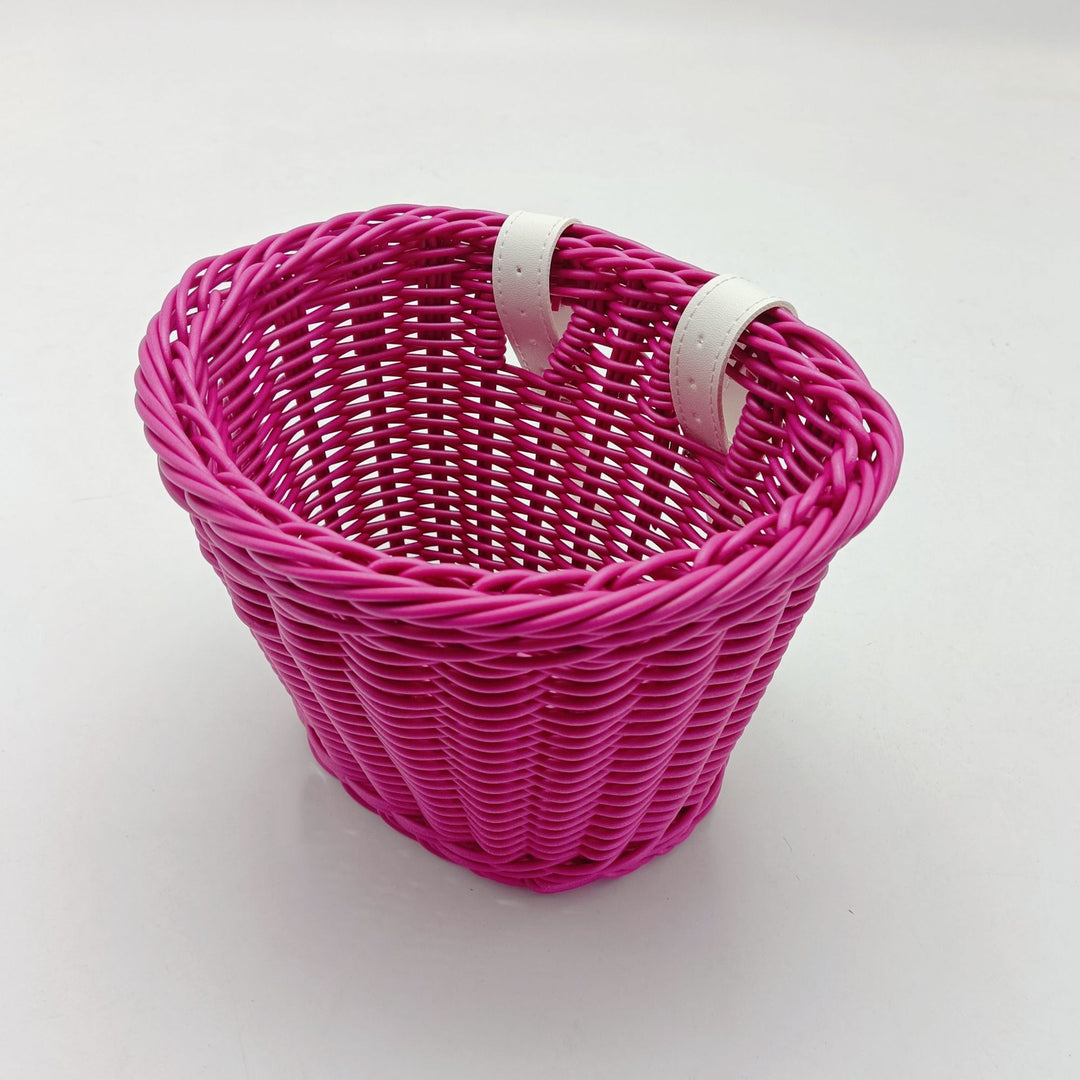 Decorative Woven Storage Basket with Leather Handles Kalsten