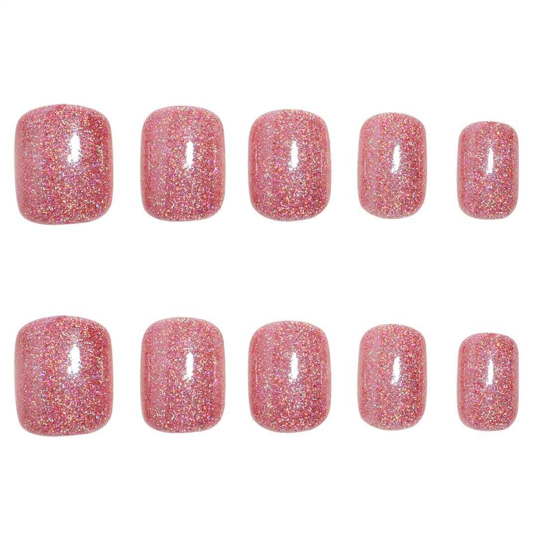 Glittery Press-On Toenail Set Kalsten