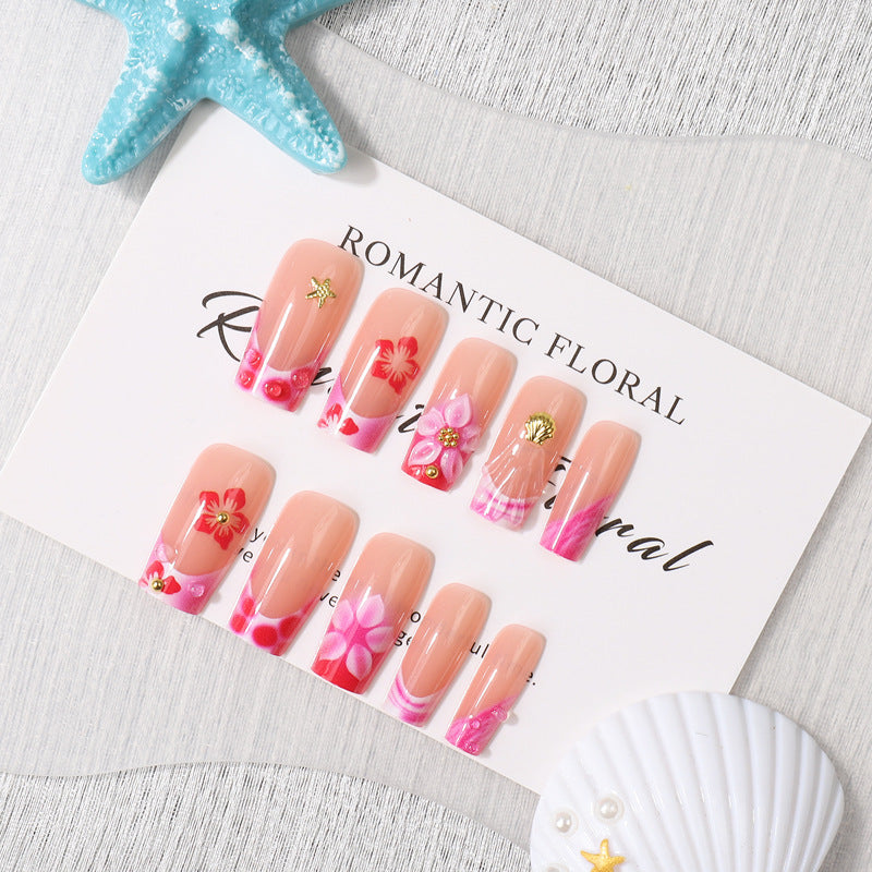 Romantic Floral Press-On Nail Design Kalsten
