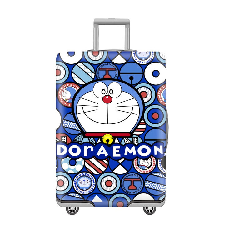 Unisex nan elastic motif suitcase cover made of stretchable polyester with handle and wheel openings Kalsten