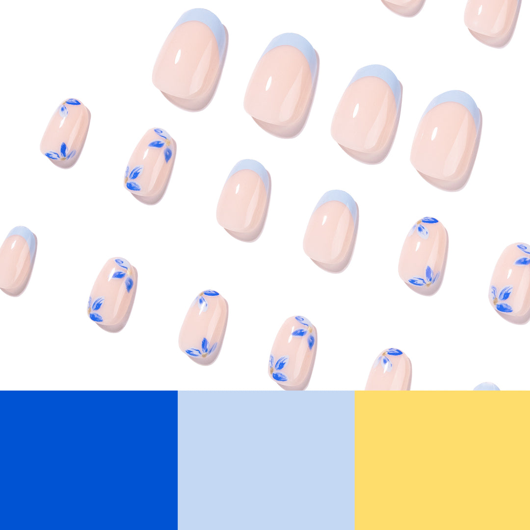 Artistic acrylic nails with elegant flower design Kalsten