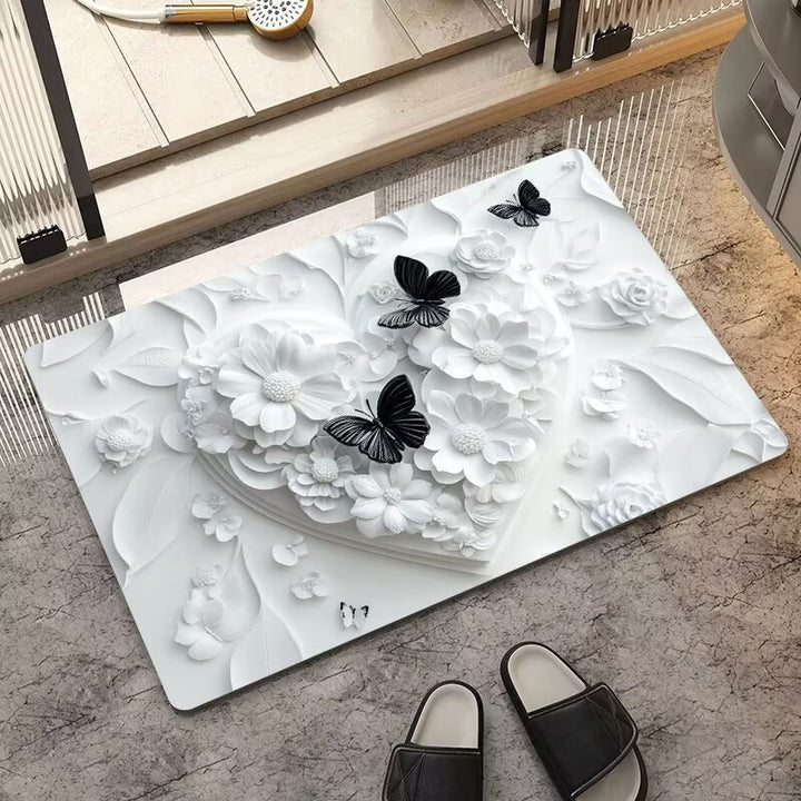 Artistic Butterfly Design Floor Mat
