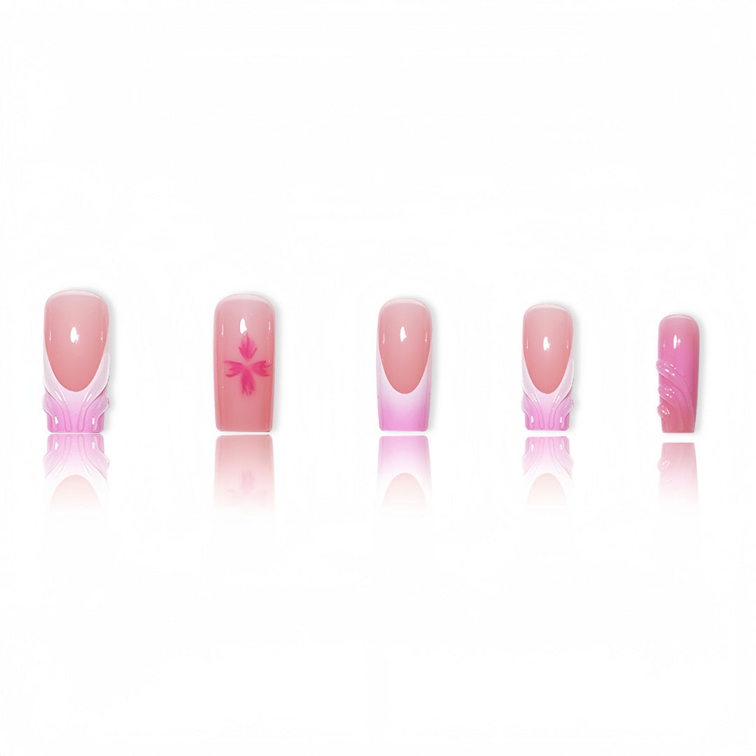 Floral Decorative Press-On Nails with 3D Accents Kalsten