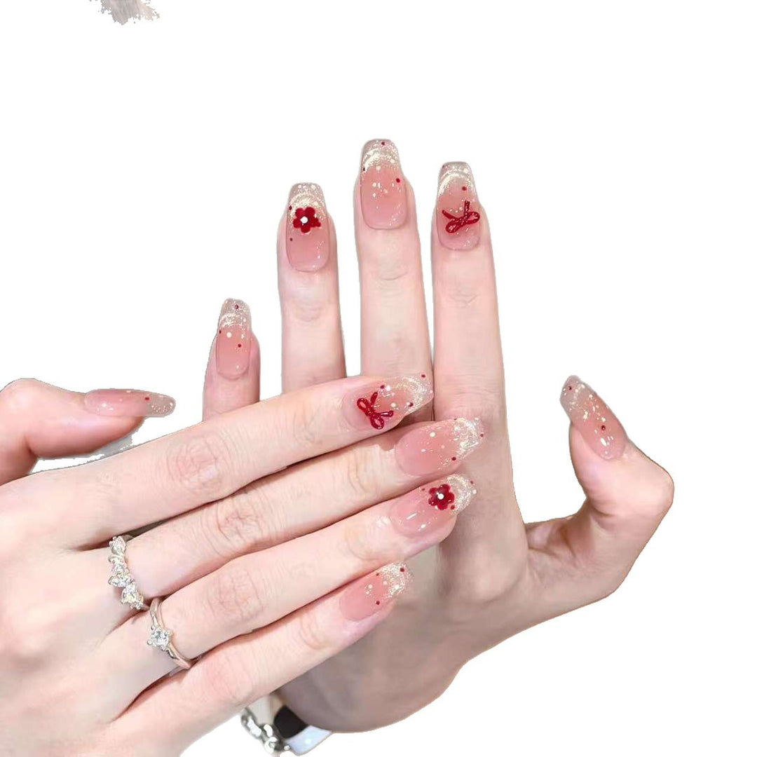 Decorative Floral Press-On Nail Set Kalsten