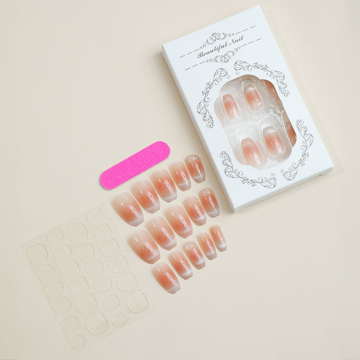 Elegant Gradient Press-On Nail Set with Glossy Finish Kalsten