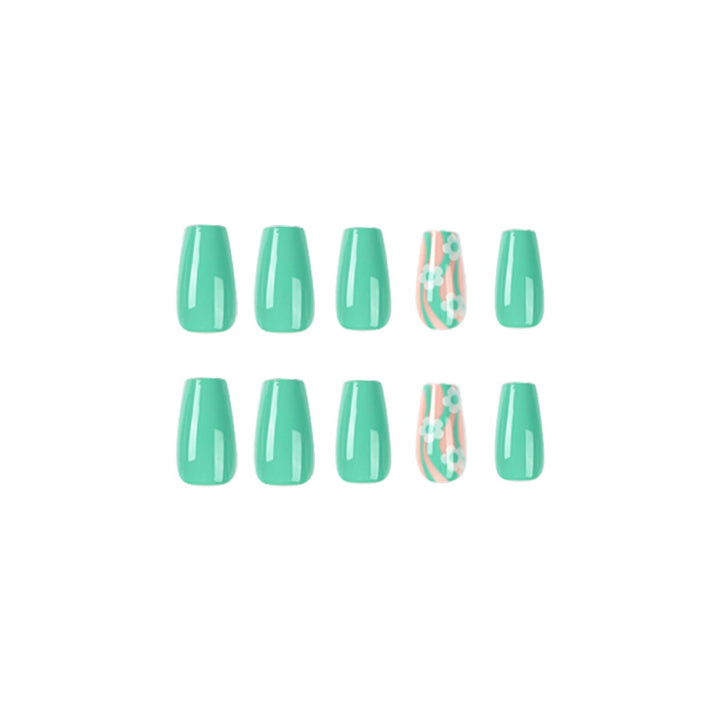 Artistic Nail Extensions in a Modern Floral Design Kalsten
