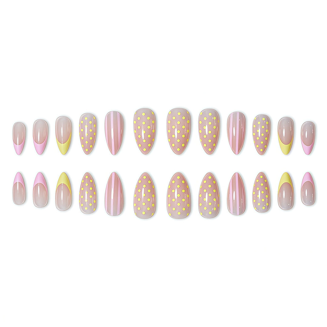 Decorative Polka Dot and Gradient Press-On Nails Kalsten
