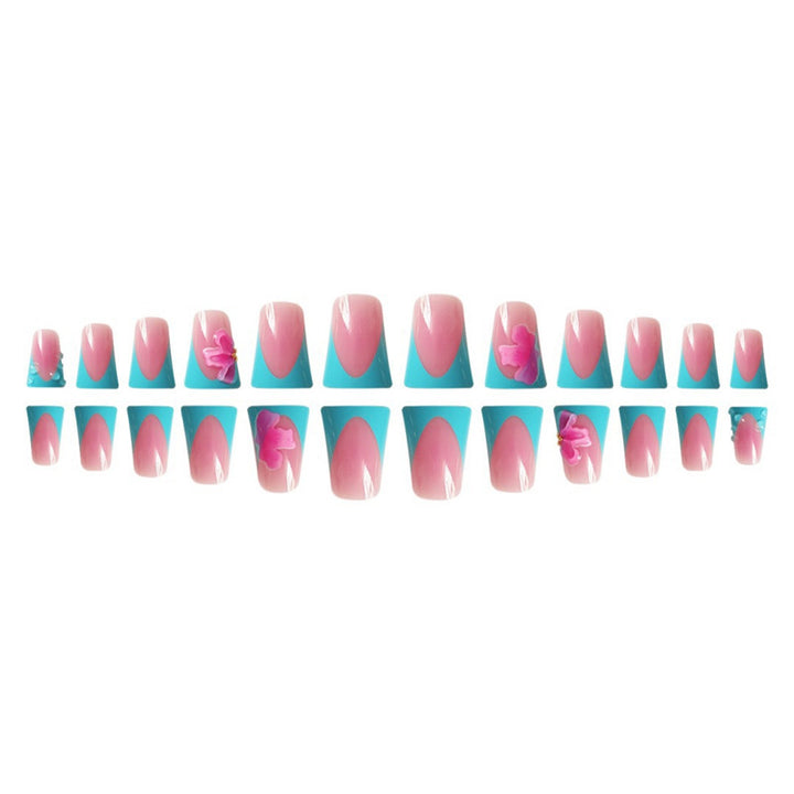 Artistic Press-On Nail Extensions with Floral Accents Kalsten