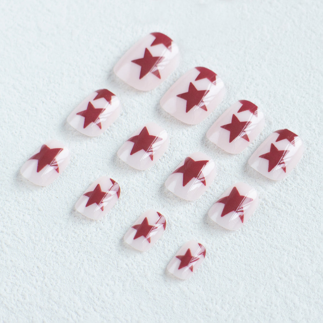 Star-Themed Acrylic Nail Art