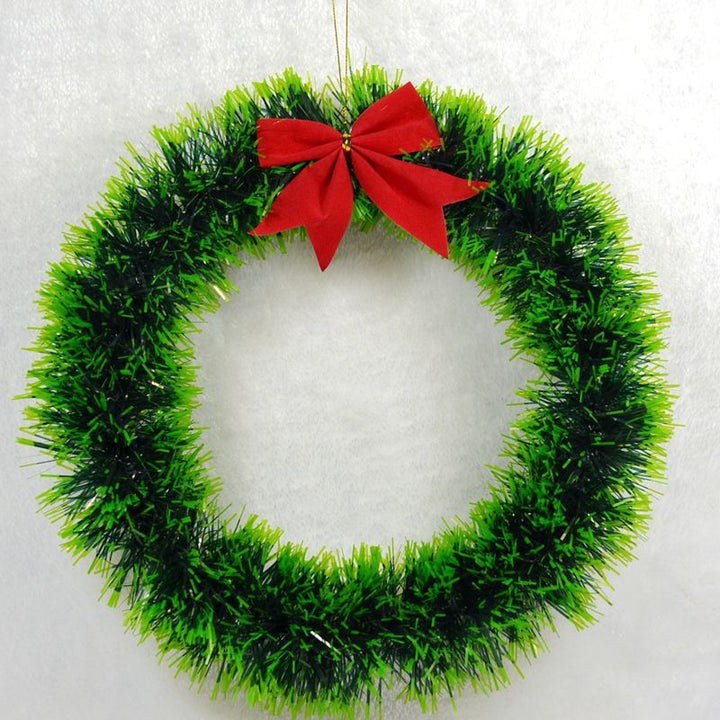 Festive Christmas wreath with ribbon