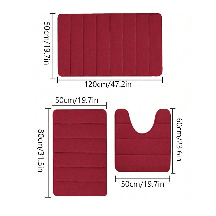 Non-Slip Bathroom Mat Set