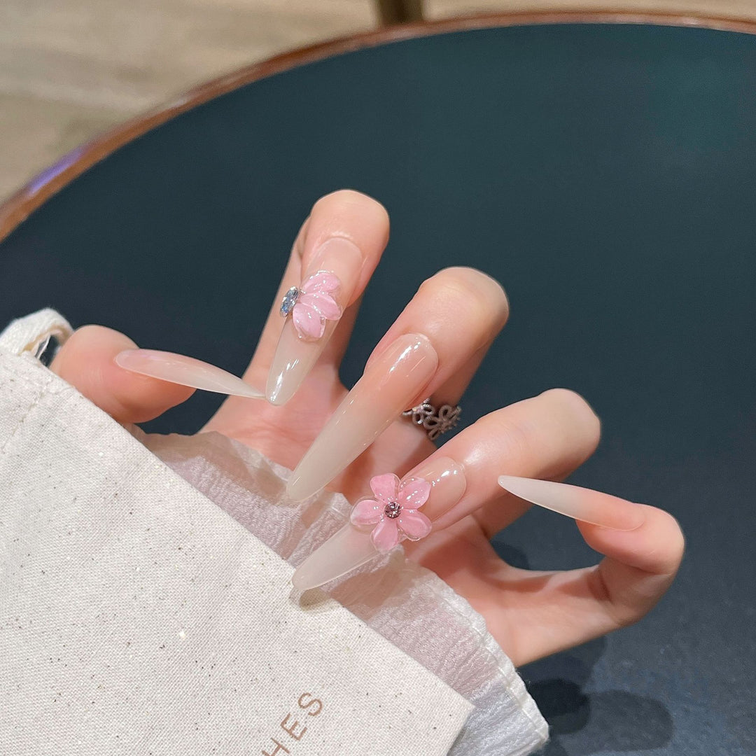 Floral-Design Press-On Nail Extensions Kalsten