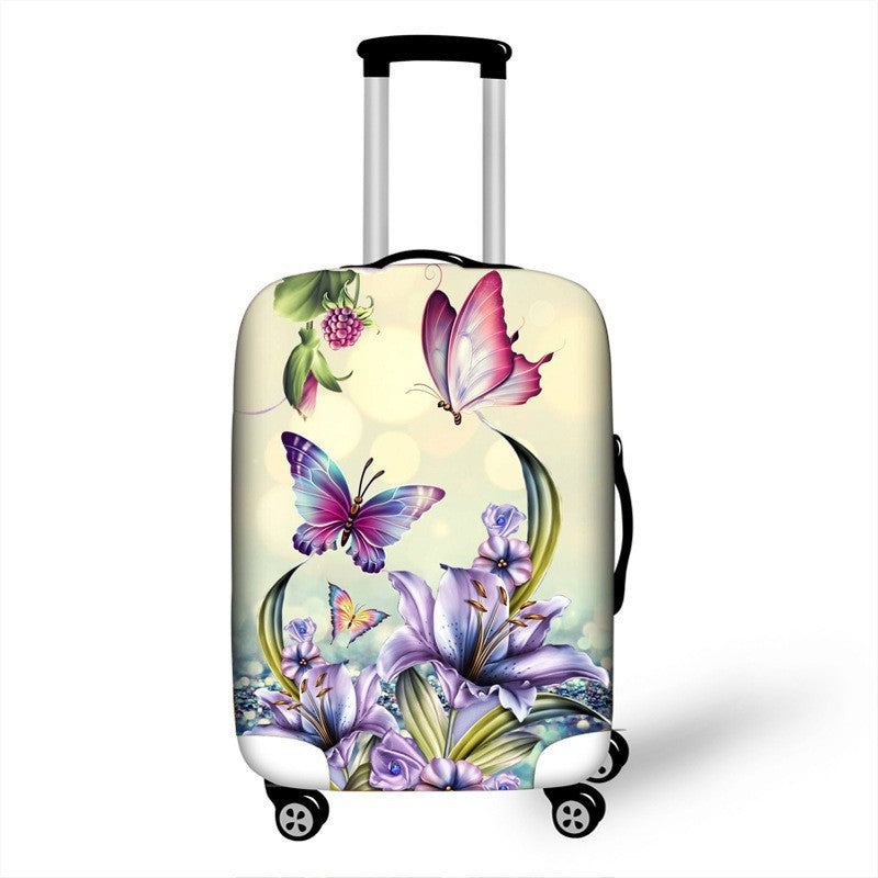 Women's hard shell travel suitcase with colorful flower and butterfly graphic Kalsten
