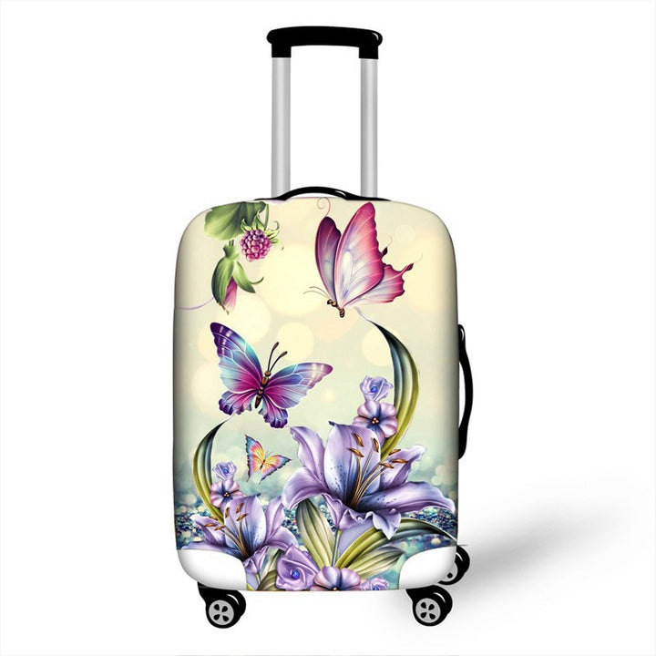 Women's hard shell travel suitcase with colorful flower and butterfly graphic Kalsten