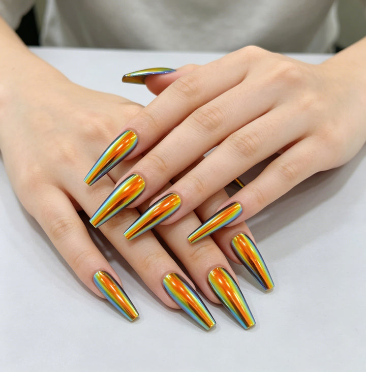 Premium Long-Lasting Rainbow Nail Art Extensions Kalsten