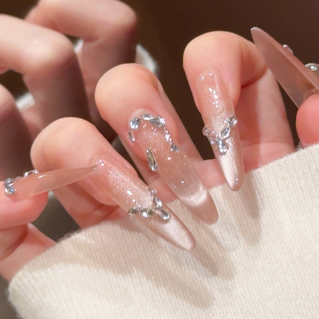 Luxury Rhinestone-Accented Stiletto Press-On Nails Kalsten
