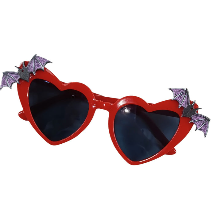 Heart-Shaped Sunglasses with Bat Accents Kalsten
