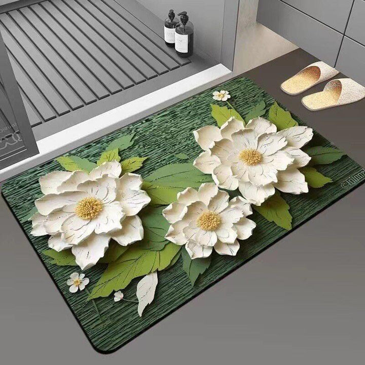 Elegant Floral Decorative Bath Mat