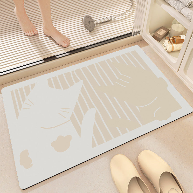 Plush Geometric Bath Mat Kalsten