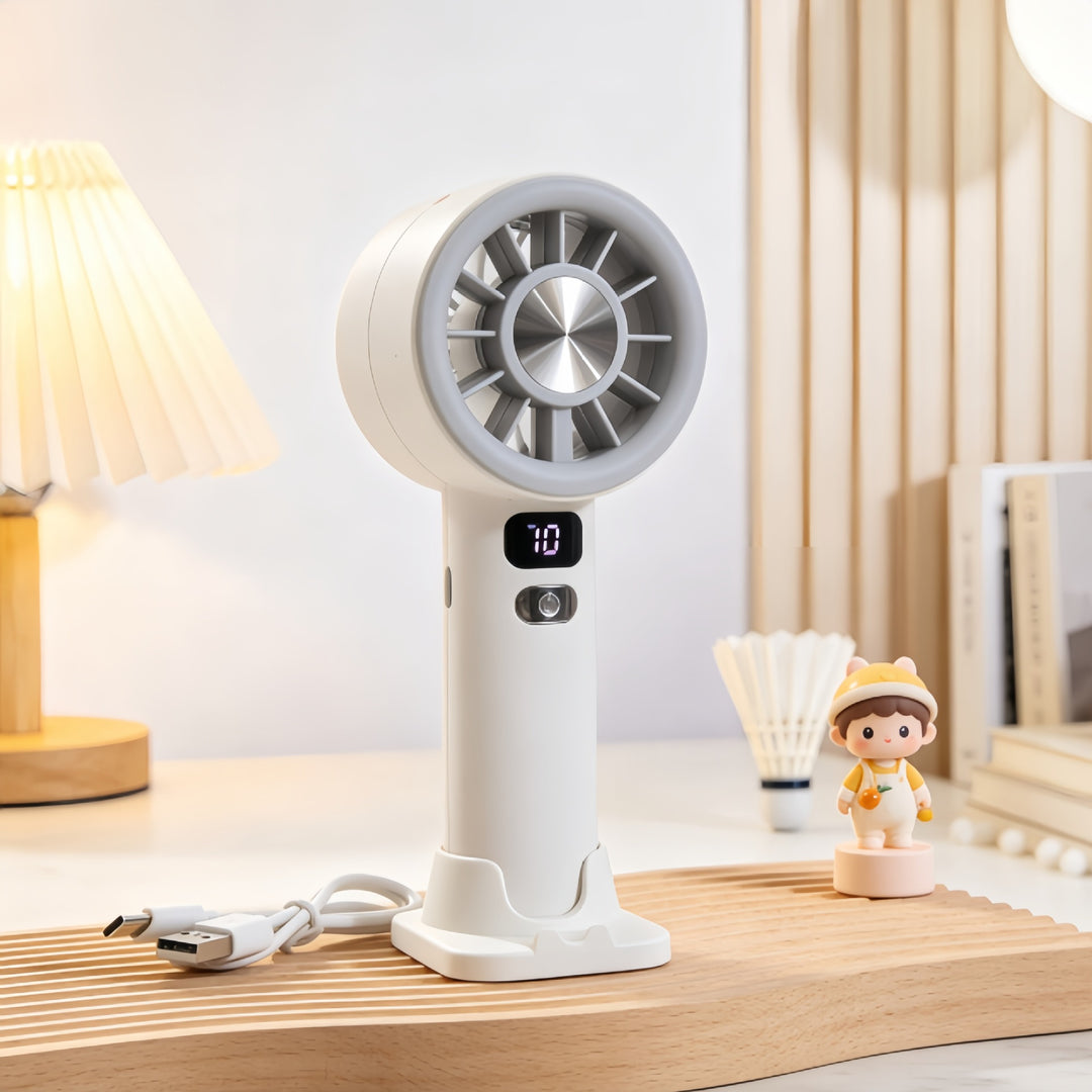 Women's portable hand fan with digital speed display Kalsten