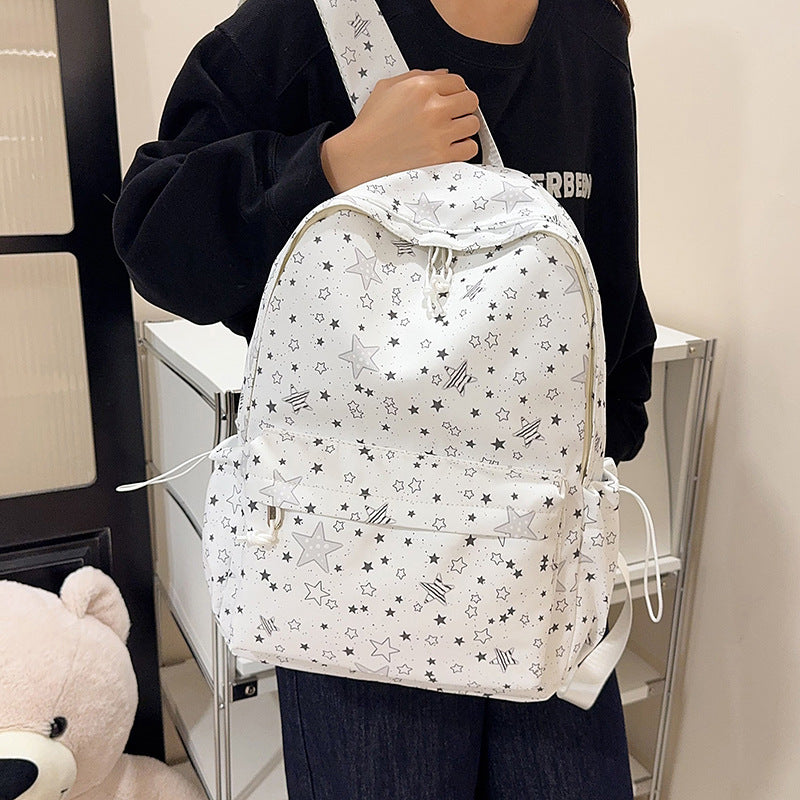 Star Print Spacious Backpack Kalsten