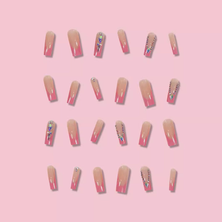 Luxury Press-On Nail Extensions with Crystal Accents Kalsten