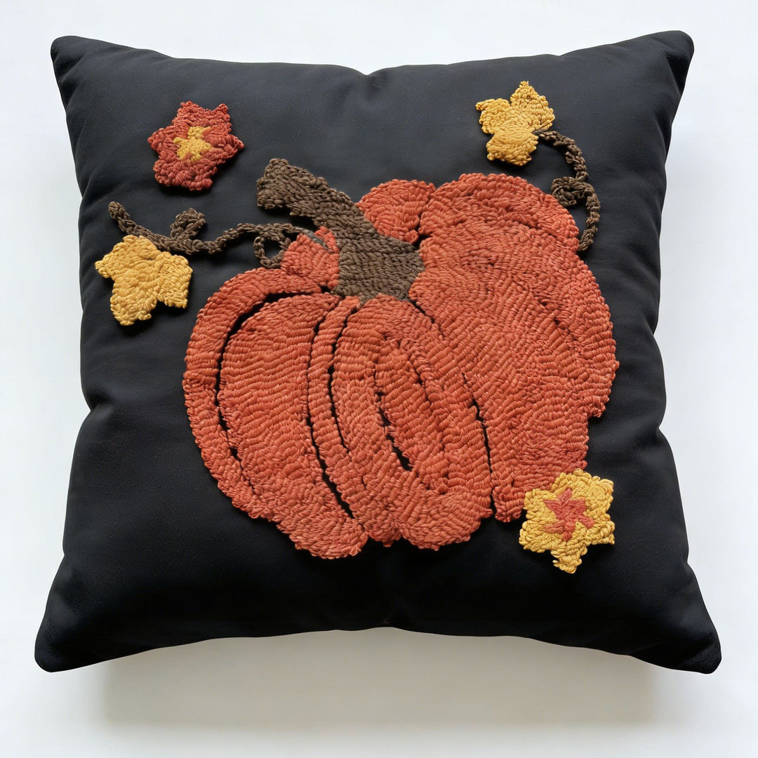 Artisan Pumpkin Embroidered Cushion