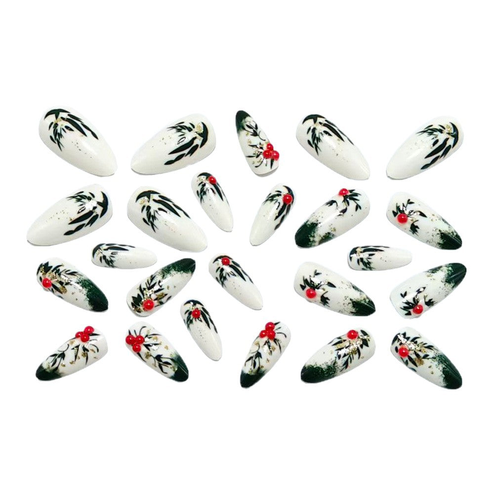 Glamorous artificial nails with floral accents Kalsten