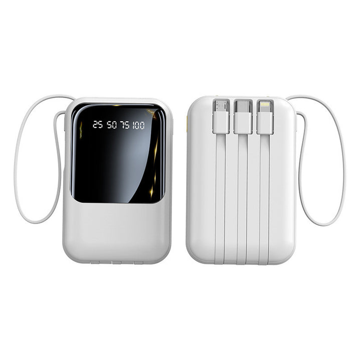 Portable power bank with integrated multifunctional cable system and digital display Kalsten