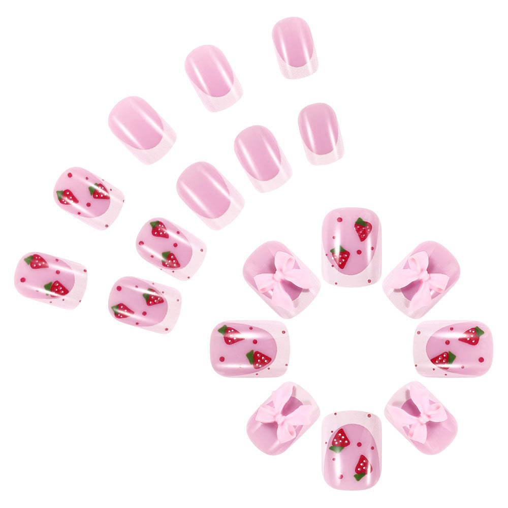 Decorative Strawberry-Themed Press-On Nail Art Kalsten