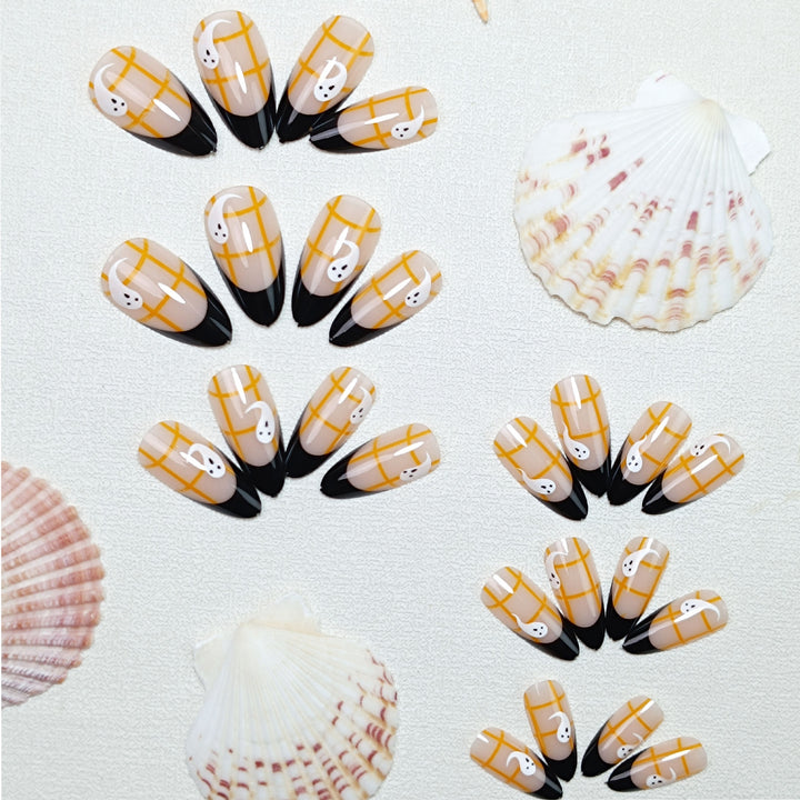 Artistic Halloween-Themed Press-On Nail Set Kalsten