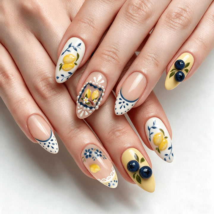 Artistic Nail Extensions with Fruity Designs Kalsten