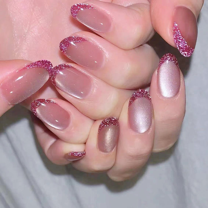 Glamorous Glitter French Tip Nail Art Kalsten