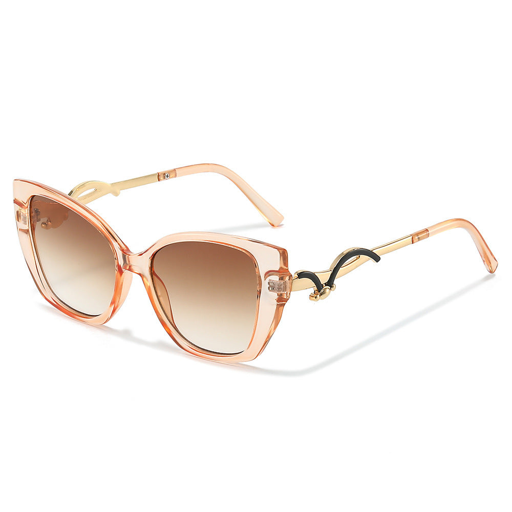 Oversized Geometric Cat-Eye Sunglasses with Gold Accents Kalsten