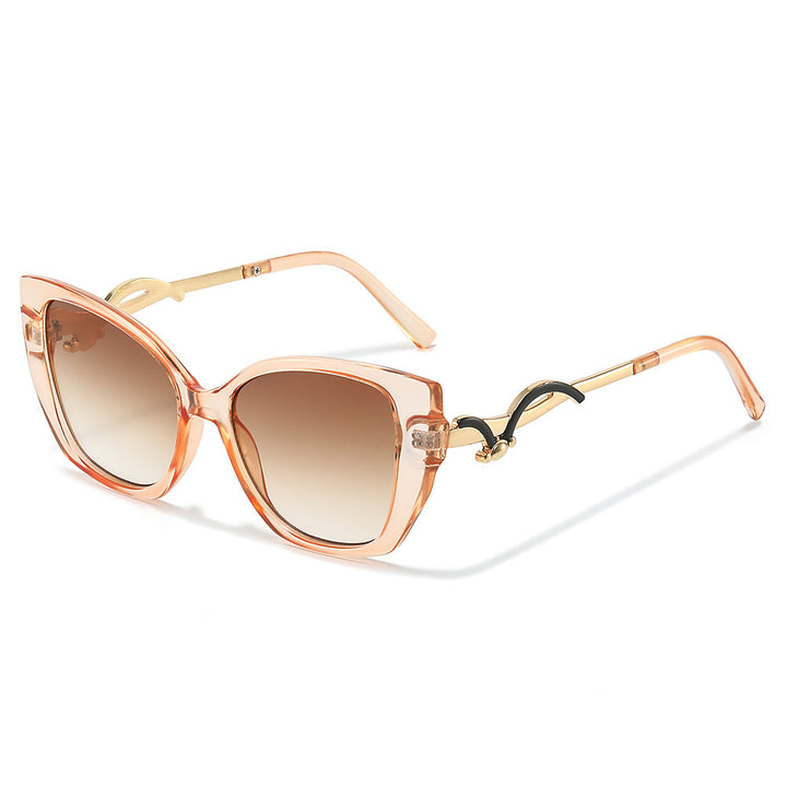 Oversized Geometric Cat-Eye Sunglasses with Gold Accents Kalsten