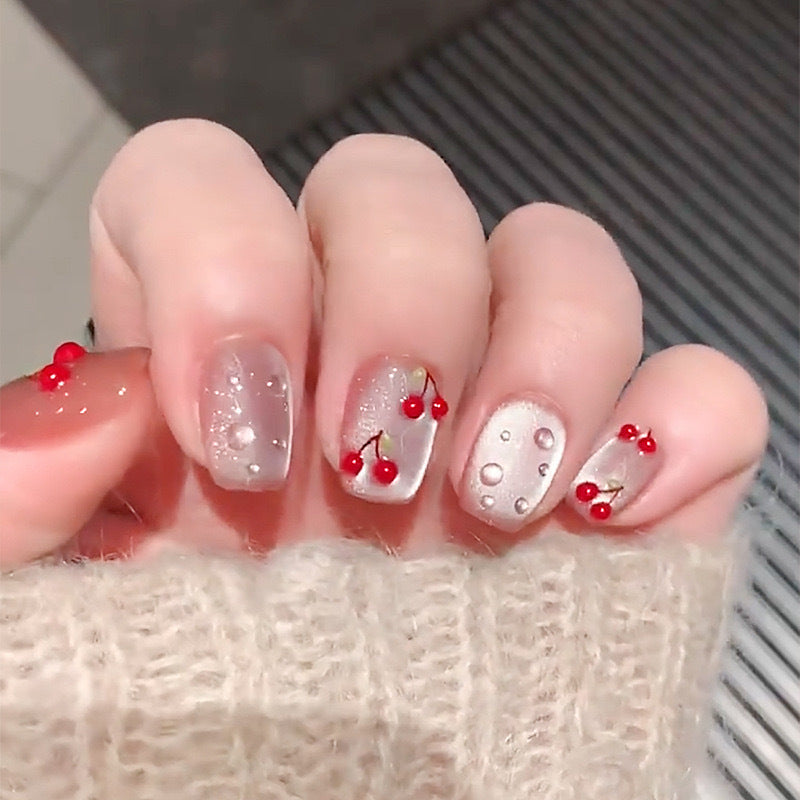Cherry Blossom Themed Press-On Nail Art Kalsten