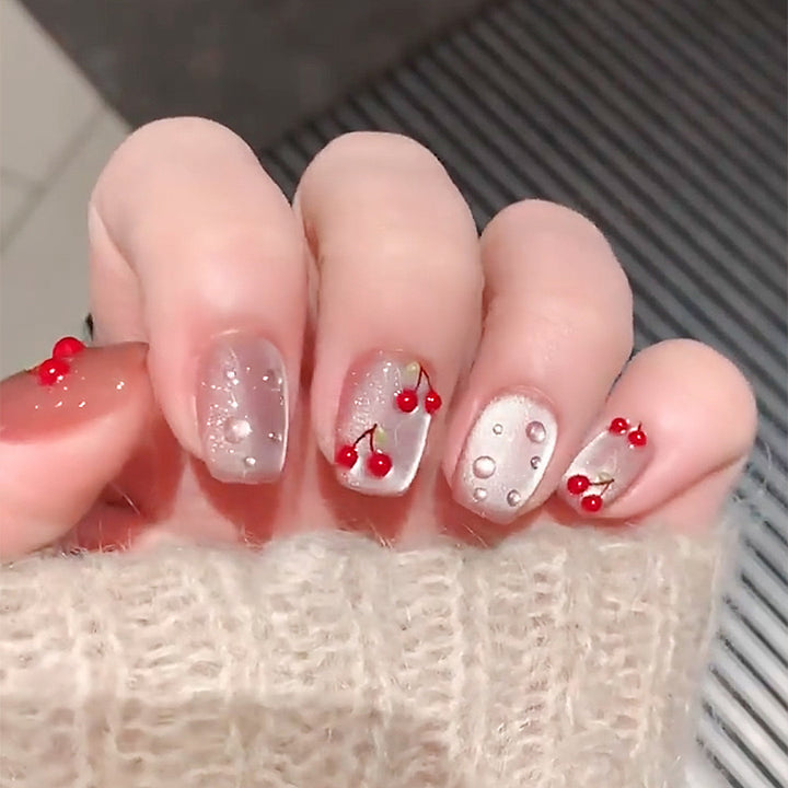 Cherry Blossom Themed Press-On Nail Art Kalsten