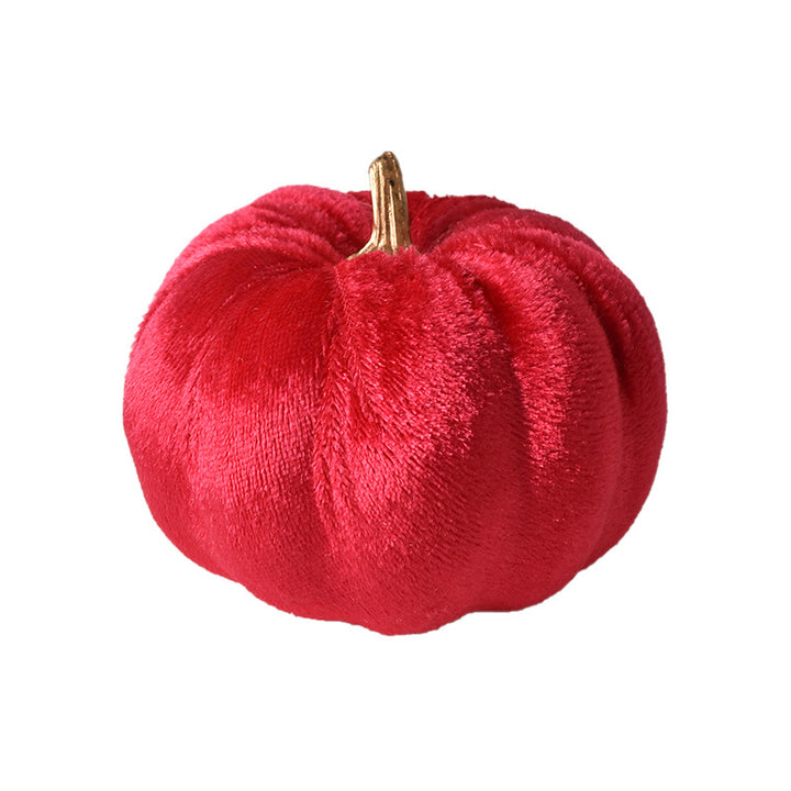 Samt-Deko Pumpkin with decorative metal stem as table ornament