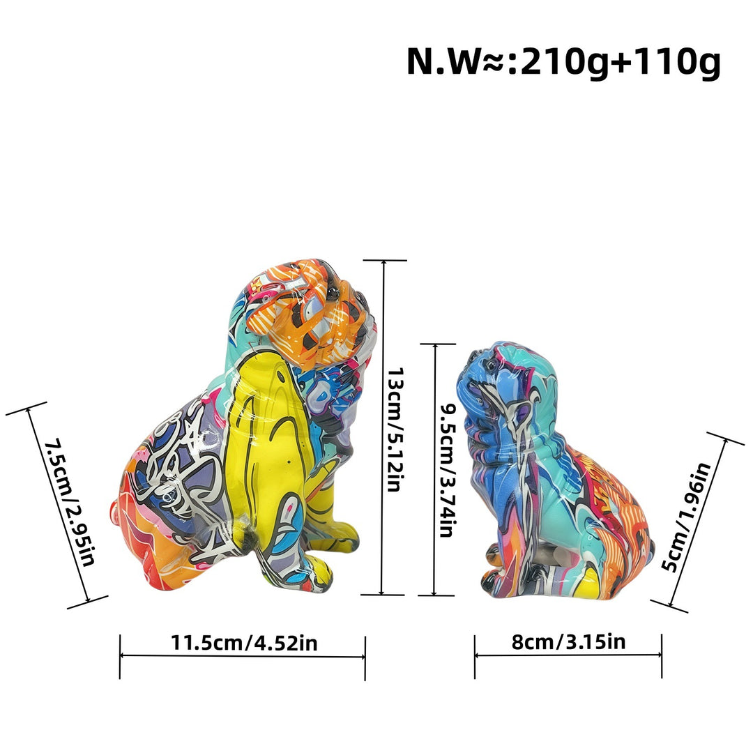 Creative bulldog figurine made of hand-painted resin Kalsten